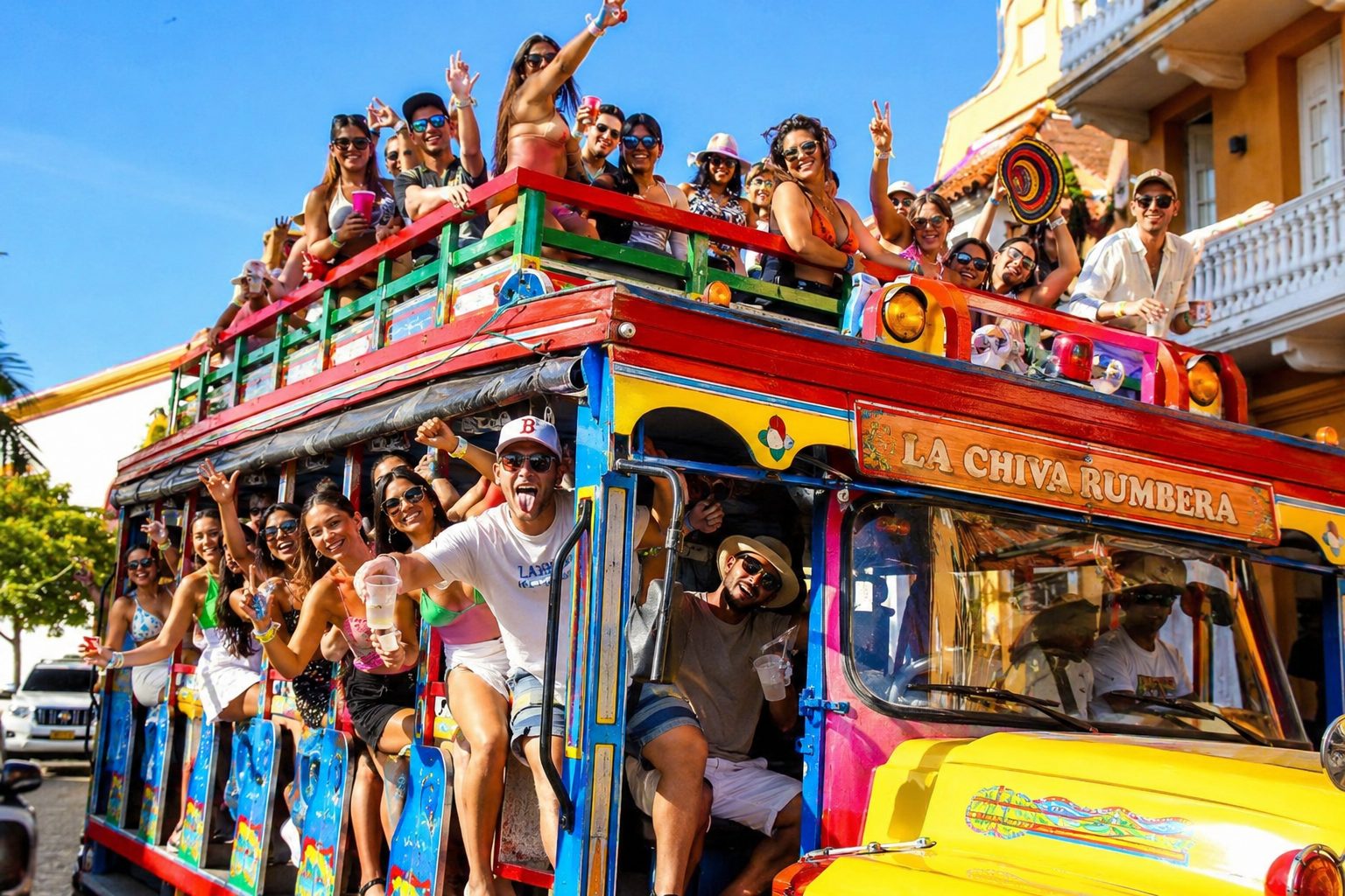 Chiva Rumbera party bus Cartagena